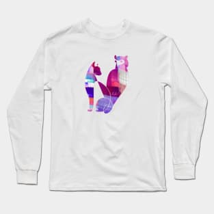 Cat and Owl Long Sleeve T-Shirt